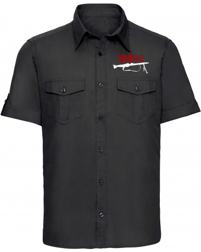 Besticktes Herren kurzarm Hemd (Mg42 Einigkeit, Recht und Freiheit)