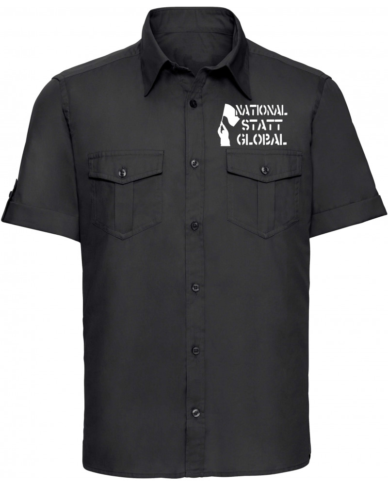 Besticktes Herren kurzarm Hemd (National statt global)