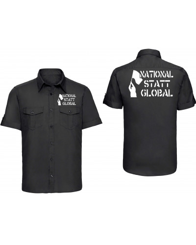 Besticktes Herren kurzarm Hemd (National statt global)