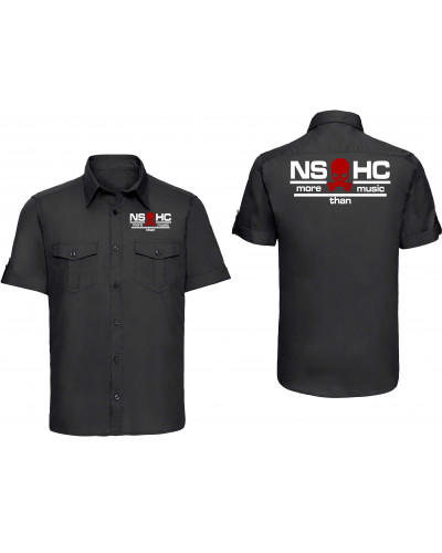 Besticktes Herren kurzarm Hemd (NS HC, more than music)