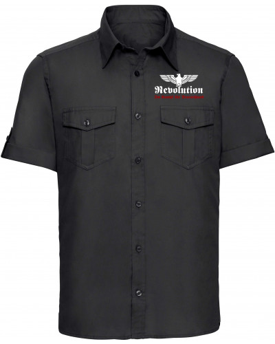 Besticktes Herren kurzarm Hemd (Revolution Deutschland)