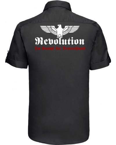 Besticktes Herren kurzarm Hemd (Revolution Deutschland)