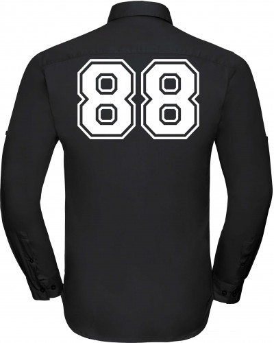 Besticktes Herren langarm Hemd (100% White)
