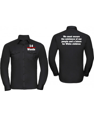 Besticktes Herren langarm Hemd (14 Words)
