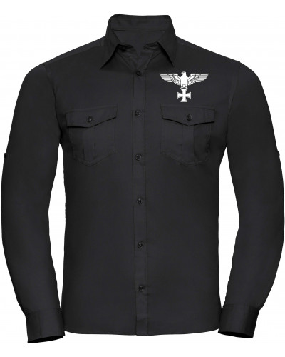 Besticktes Herren langarm Hemd (Adler, Kreuz)