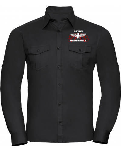 Besticktes Herren langarm Hemd (Aryan Resistance)