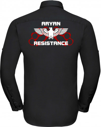 Besticktes Herren langarm Hemd (Aryan Resistance)