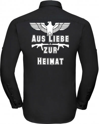 Besticktes Herren langarm Hemd (Aus liebe zur Heimat)