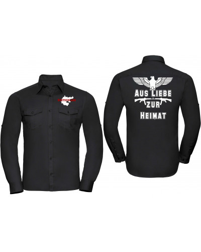 Besticktes Herren langarm Hemd (Aus liebe zur Heimat)