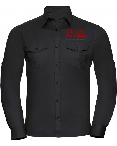 Besticktes Herren langarm Hemd (Blutendes Deutschland)