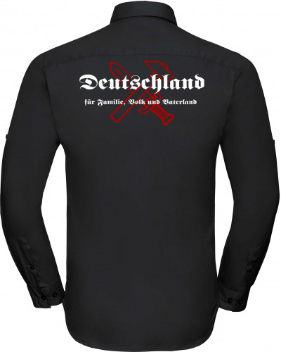 Besticktes Herren langarm Hemd (Deutschland für Familie, Volk und Vaterland)