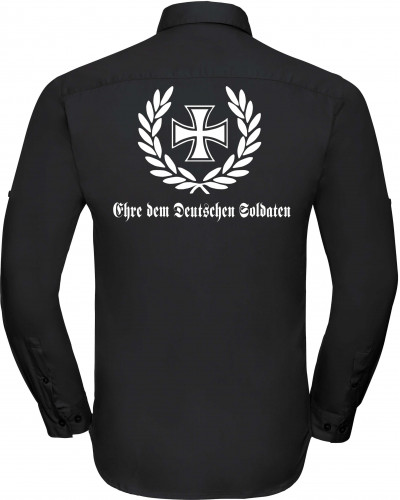 Besticktes Herren langarm Hemd (Ehre dem Deutschen Soldaten)