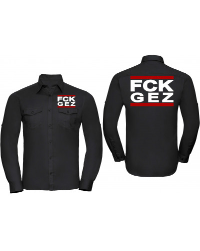 Besticktes Herren langarm Hemd (FCK GEZ)