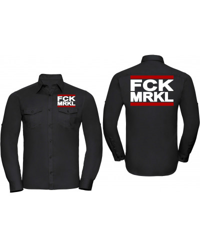 Besticktes Herren langarm Hemd (FCK MRKL)