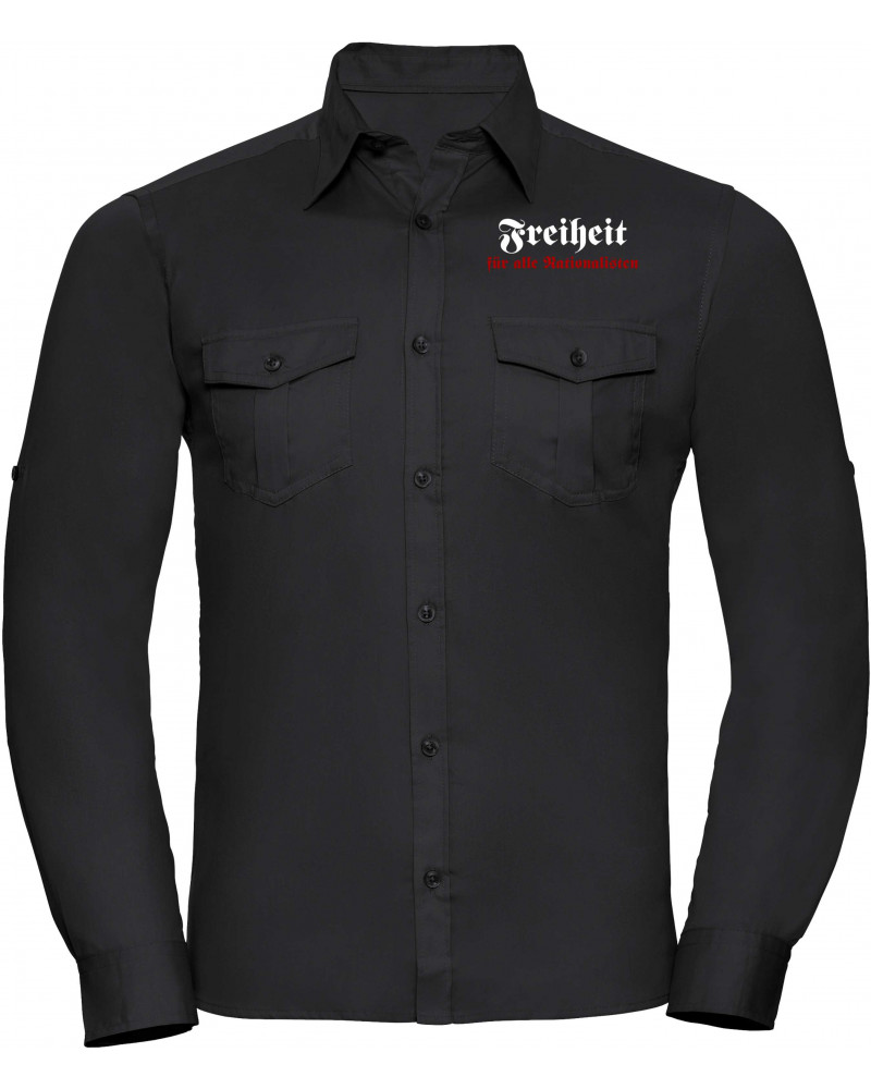 Besticktes Herren langarm Hemd (Freiheit)