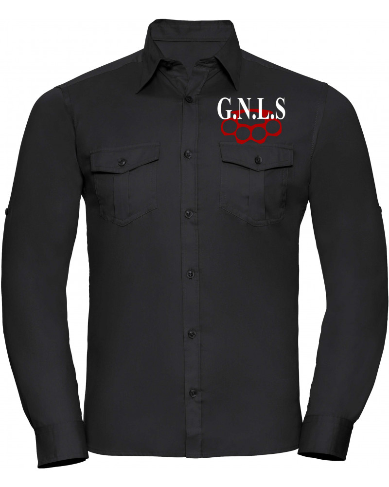 Besticktes Herren langarm Hemd (GNLS, Schlagring)