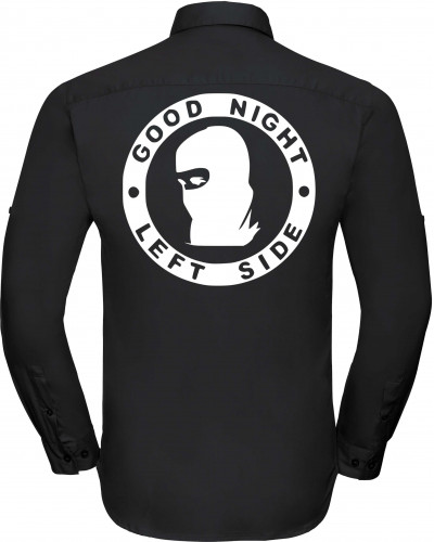 Besticktes Herren langarm Hemd (Good night left side)