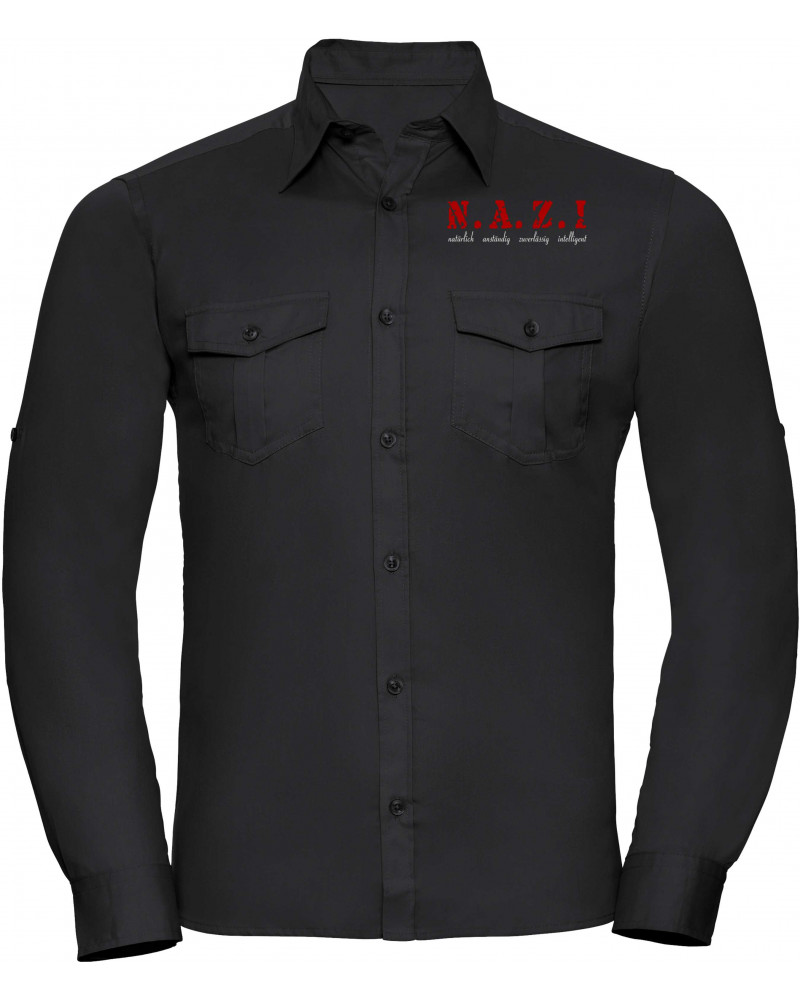 Besticktes Herren langarm Hemd (N.A.Z.I)