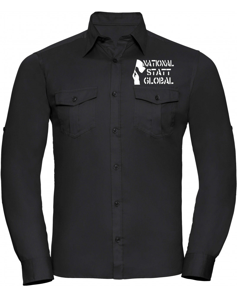 Besticktes Herren langarm Hemd (National statt global)