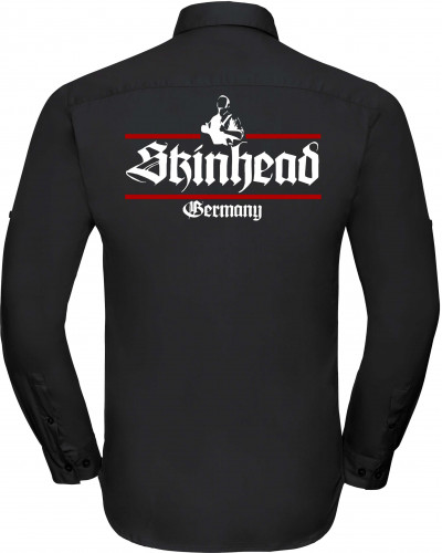 Besticktes Herren langarm Hemd (Skinhead Germany)