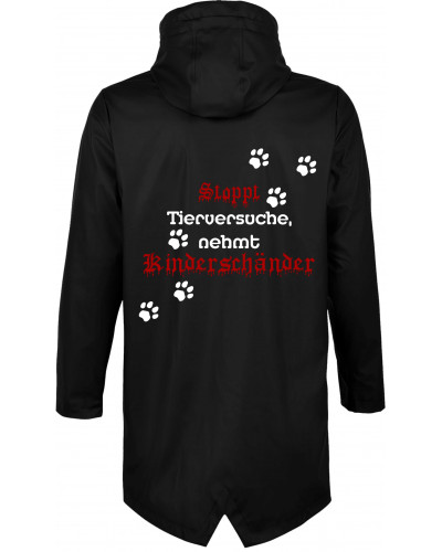 Bestickte Herren Jacke "Wali" (Stoppt Tierversuche, nehmt Kinderschänder)