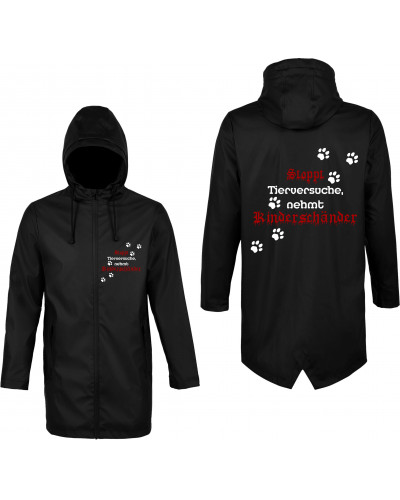 Bestickte Herren Jacke "Wali" (Stoppt Tierversuche, nehmt Kinderschänder)