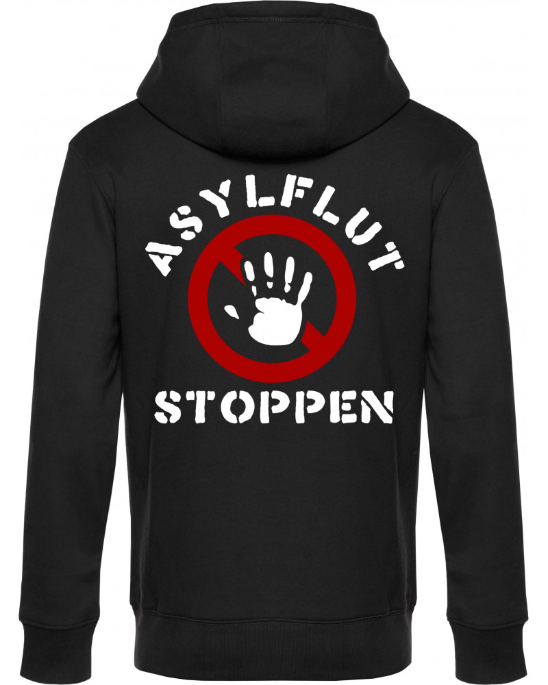 Herren Kapuzen-Jacke (Asylflut stoppen)