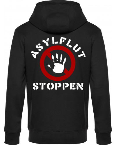 Herren Kapuzen-Jacke (Asylflut stoppen)