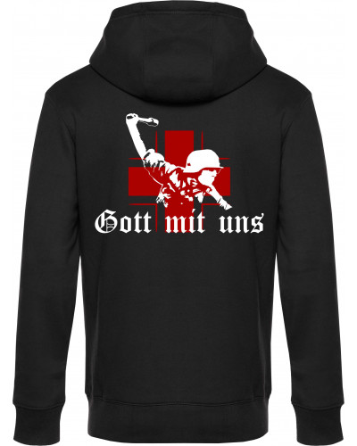 Herren Kapuzen-Jacke (Gott mit uns, Soldat)