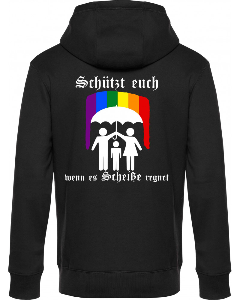 Herren Kapuzen-Jacke (Schützt euch wenn es Scheiße regnet)
