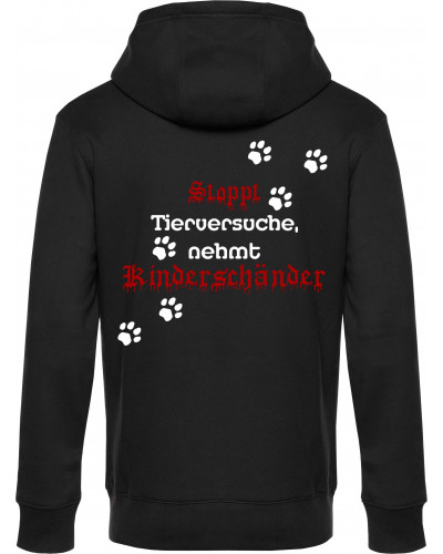 Herren Kapuzen-Jacke (Stoppt Tierversuche, nehmt Kinderschänder)