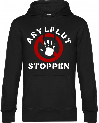 Herren Kapuzen-Pullover (Asylflut stoppen)