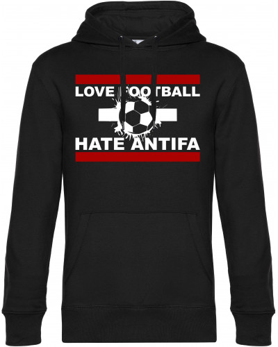 Herren Kapuzen-Pullover (Love Football hate Antifa)