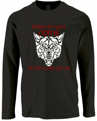 Herren Langarm Shirt (Lieber ein Wolf Odins als ein Lamm Gottes)