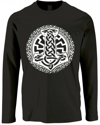 Herren Langarm Shirt (Schwarze Sonne, Thorhammer)