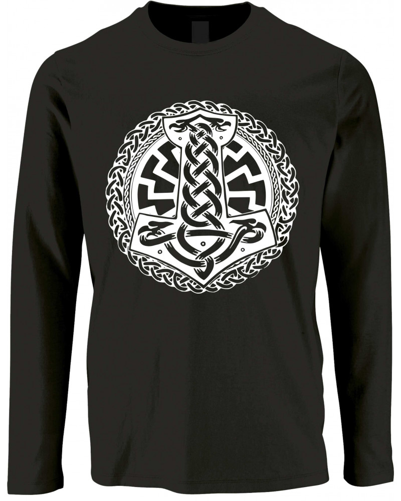 Herren Langarm Shirt (Schwarze Sonne, Thorhammer)