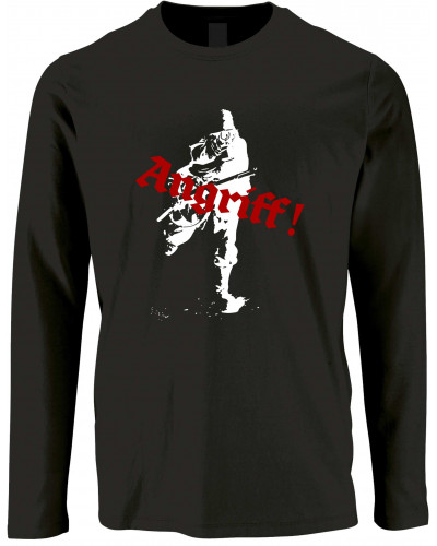 Herren Langarm Shirt (Soldat, Angriff)