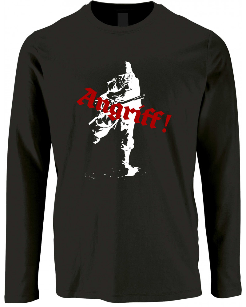 Herren Langarm Shirt (Soldat, Angriff)
