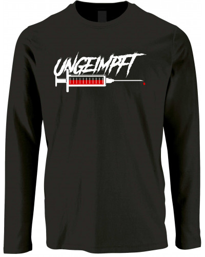 Herren Langarm Shirt (Ungeimpft, Spritze)
