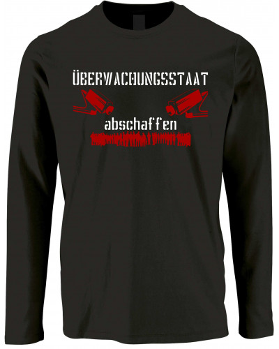 Herren Langarm Shirt (Überwachungsstaat abschaffen)