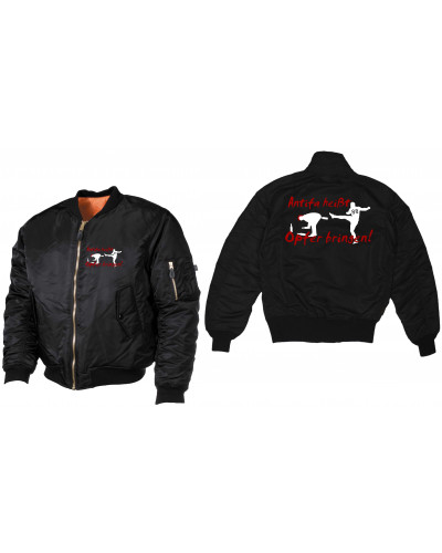Bestickte MA1 Bomberjacke (Antifa heißt Opfer bringen)