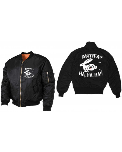 Bestickte MA1 Bomberjacke (Antifa, ha ha ha)