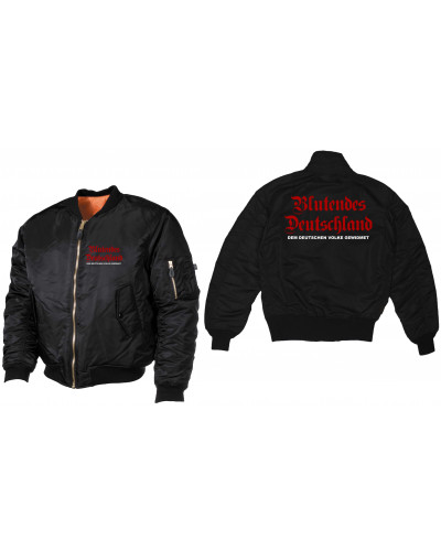 Bestickte MA1 Bomberjacke (Blutendes Deutschland)