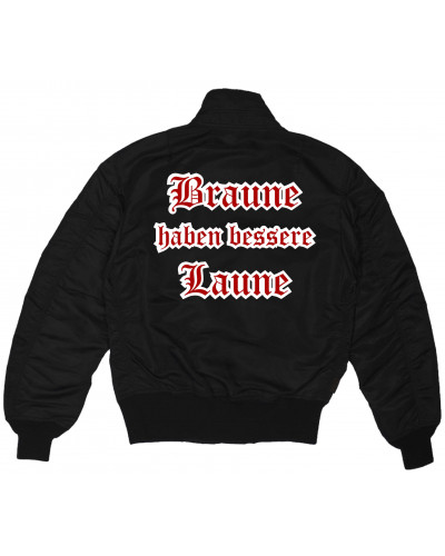 Bestickte MA1 Bomberjacke (Braune haben bessere laune)