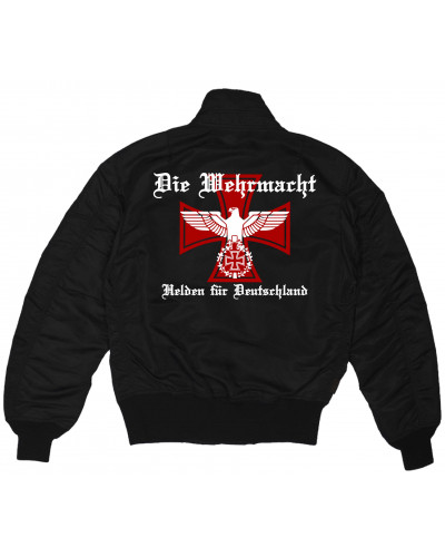 Bestickte MA1 Bomberjacke (Die Wehrmacht, Helden für Deutschland)