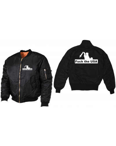 Bestickte MA1 Bomberjacke (Fuck the USA)