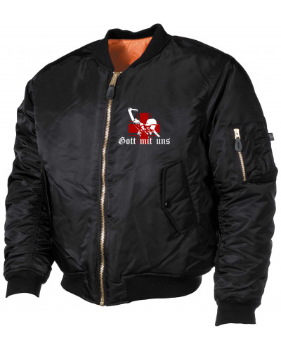 Bestickte MA1 Bomberjacke (Gott mit uns, Soldat)