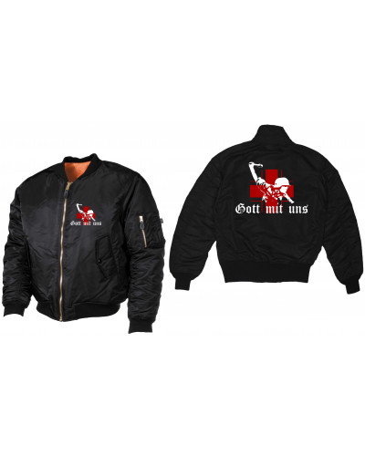 Bestickte MA1 Bomberjacke (Gott mit uns, Soldat)