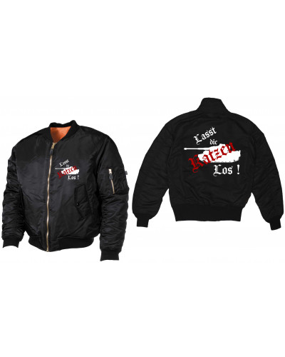 Bestickte MA1 Bomberjacke (Lasst die Katzen los)