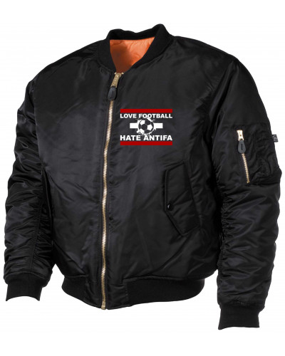 Bestickte MA1 Bomberjacke (Love Football hate Antifa)